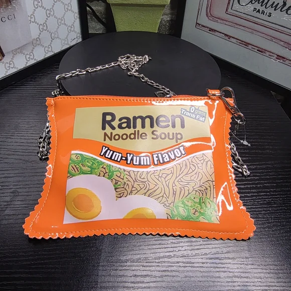 Ramen Noodle Soup Crossbody Bag - Orange - Picture 2 of 3